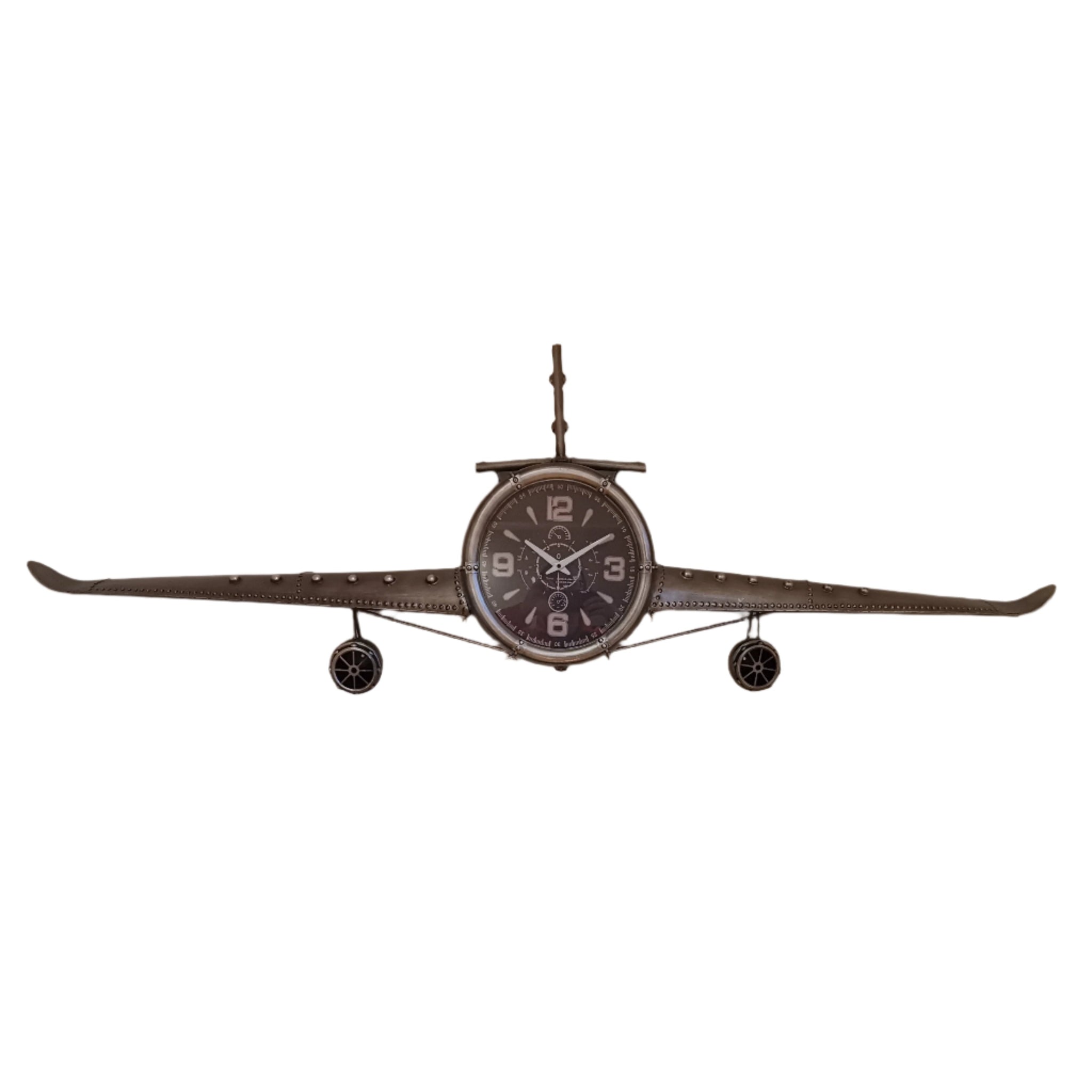 Large Rustic Vintage Fighter Wall Clock - Metal (large)