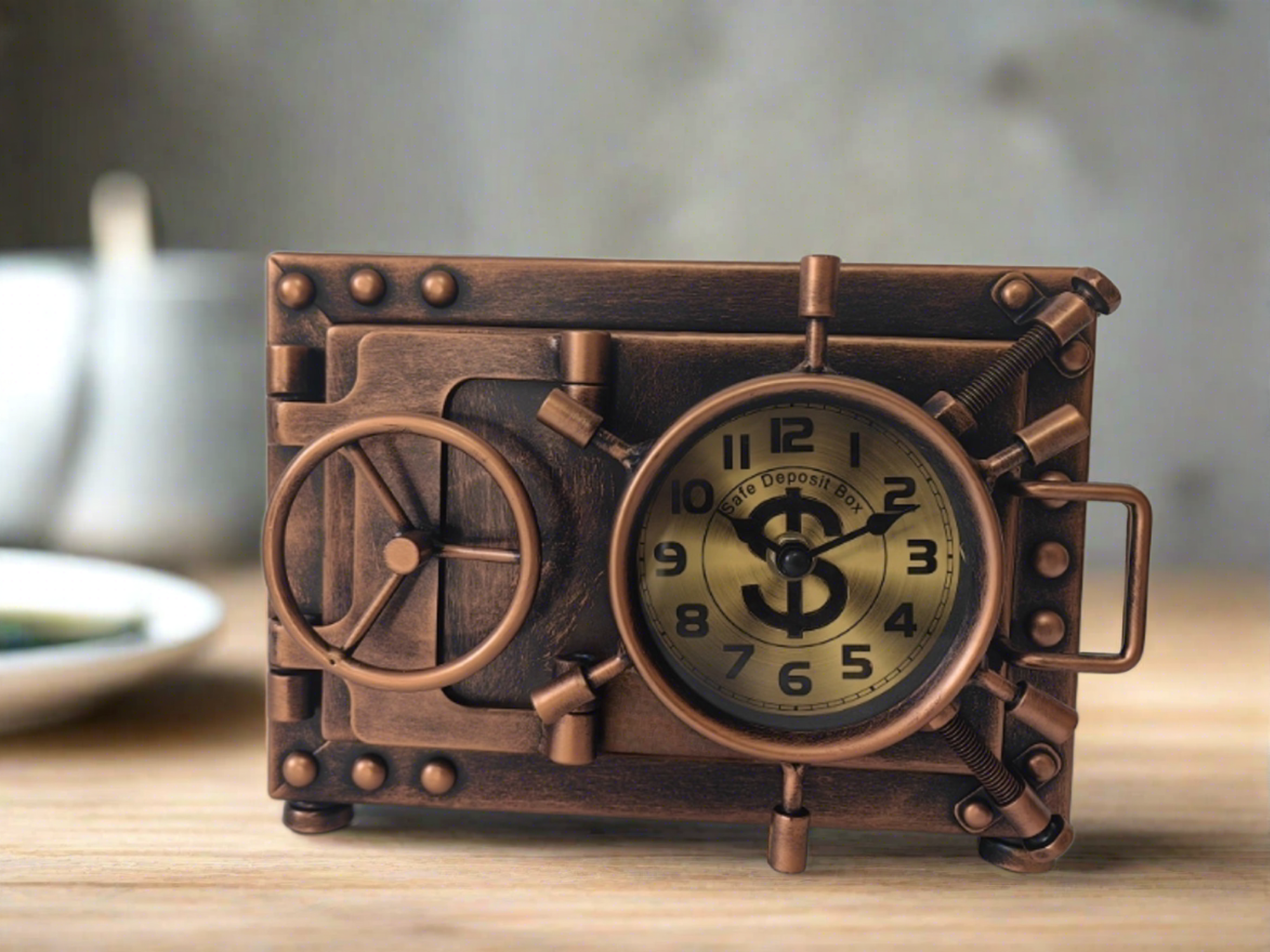 Table clock with Piggy Bank