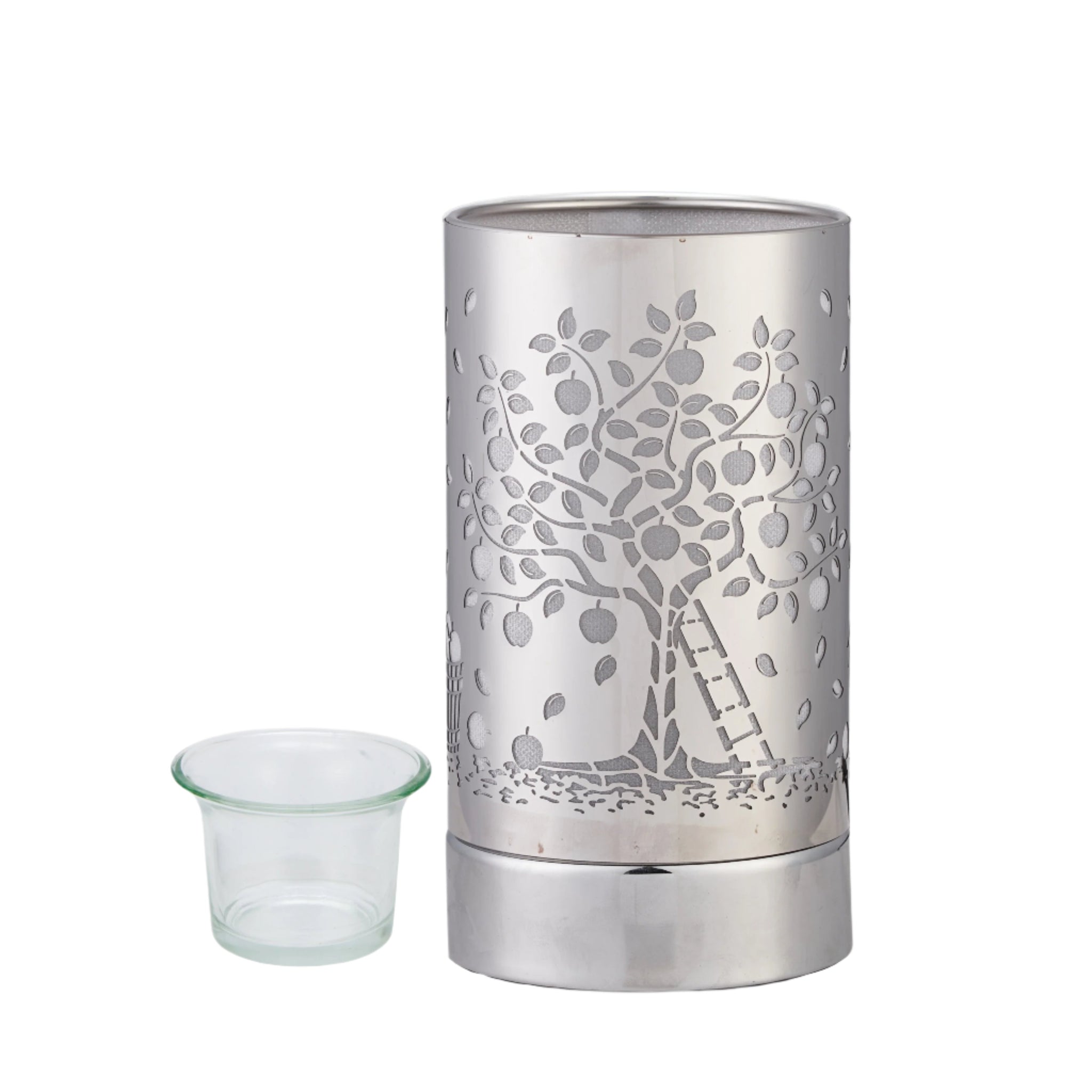 7" Touch lamp/Oil burner/Wax warmer - Silver Apple Tree